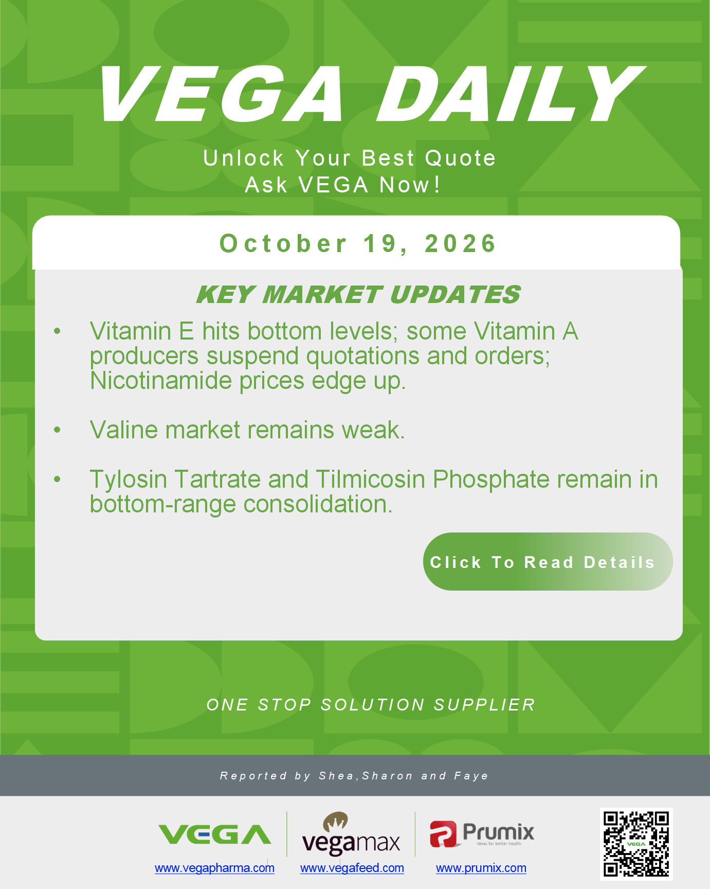 VEGA Daily 20261019 VE VA Nicotinamide Valine Tylosin Tartrate Tilmicosin.png